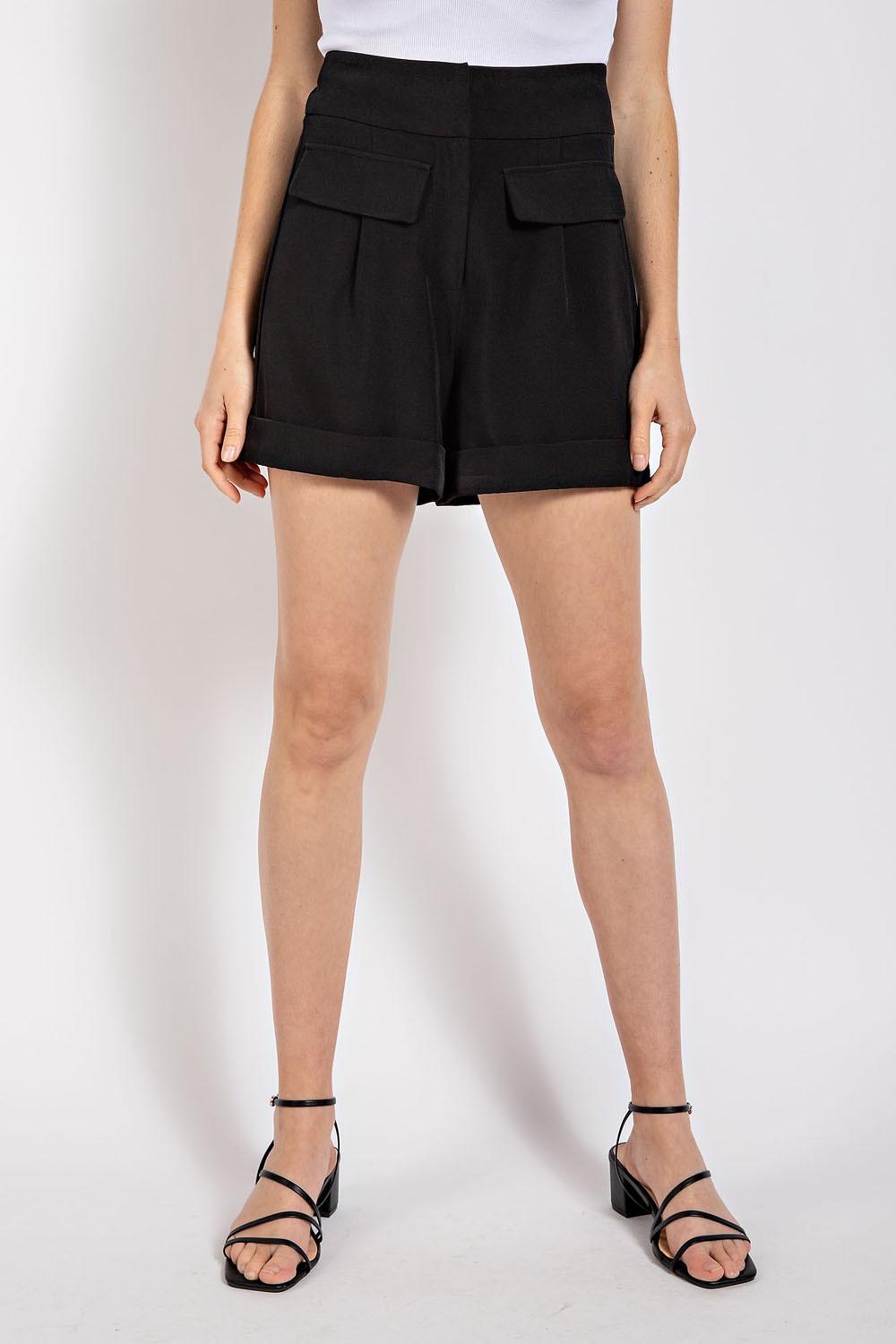 Hillary High Rise Faux Pocket Shorts