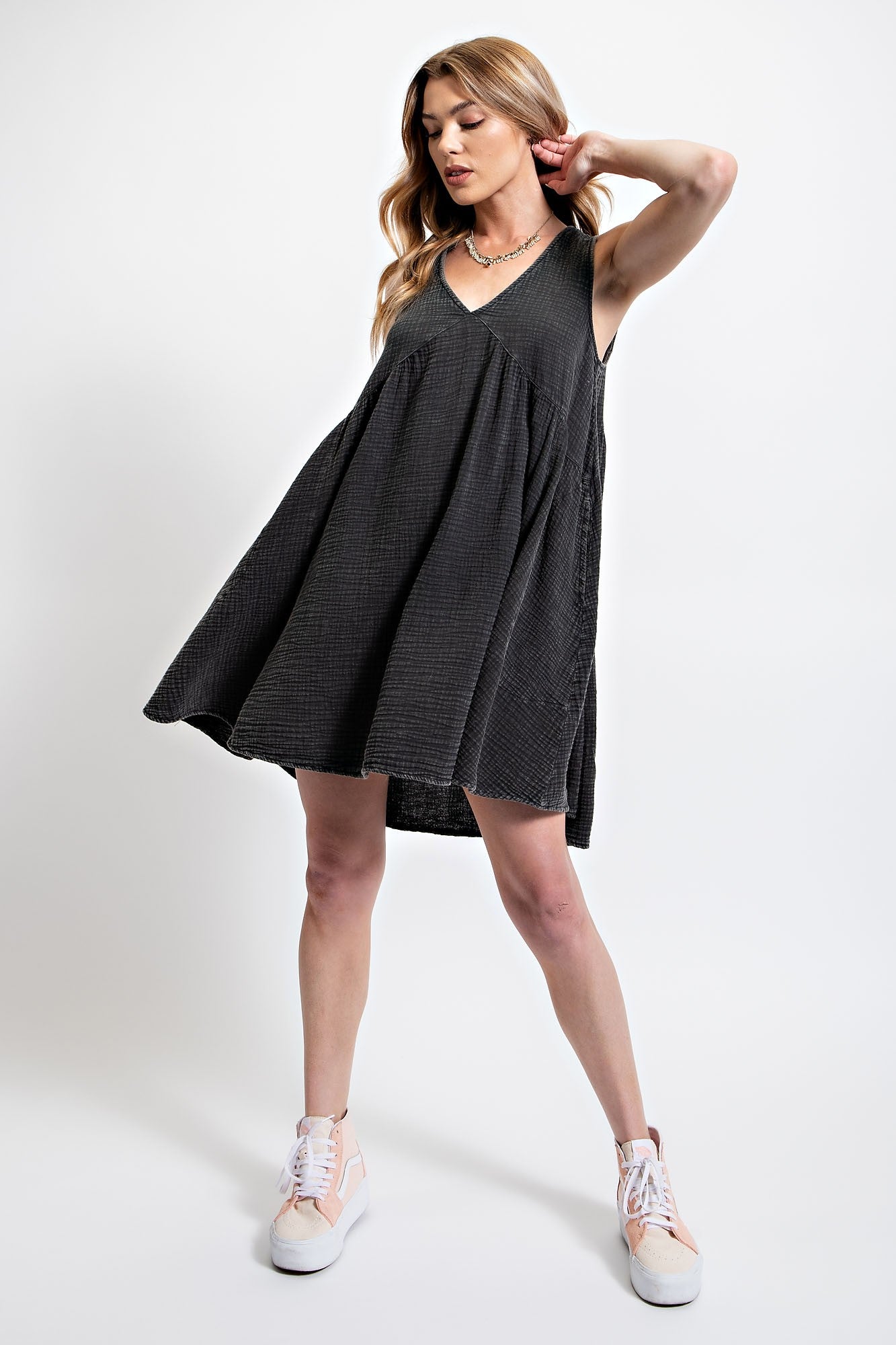Lara Mineral Washed Gauze Dress