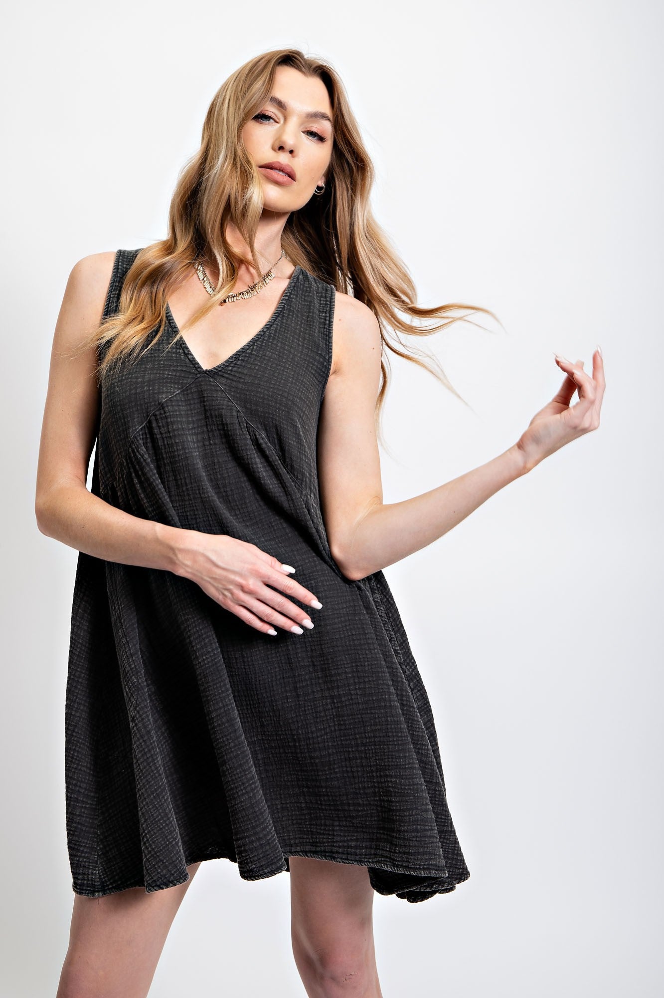 Lara Mineral Washed Gauze Dress