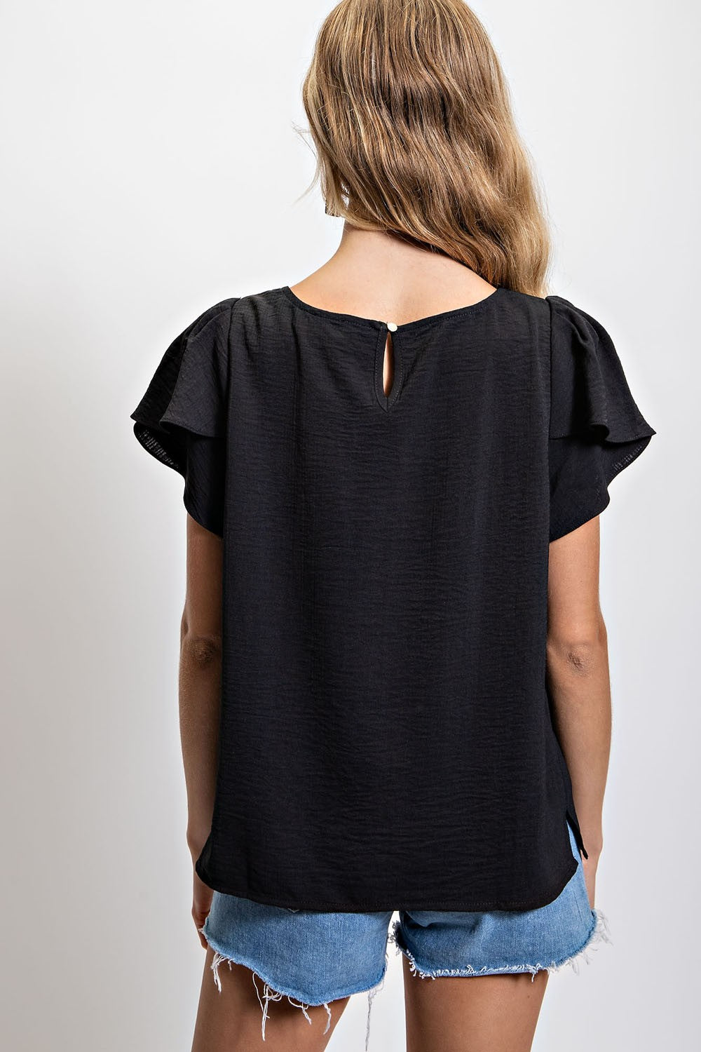 Adeline Flutter Sleeve Blouse - Multiple Colors