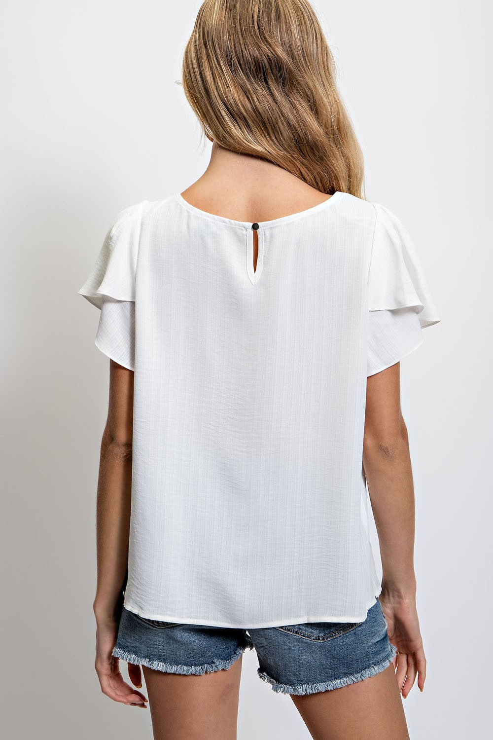 Adeline Flutter Sleeve Blouse - Multiple Colors