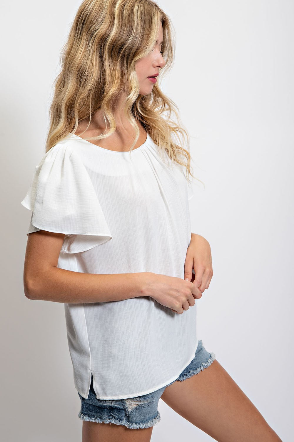 Adeline Flutter Sleeve Blouse - Multiple Colors