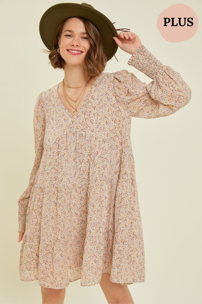 Plus Size Carmen Floral Tiered Dress