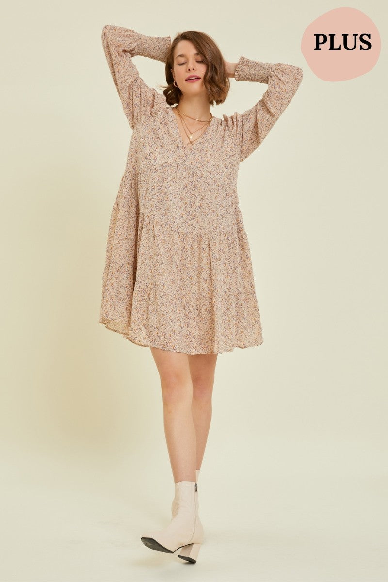Plus Size Carmen Floral Tiered Dress