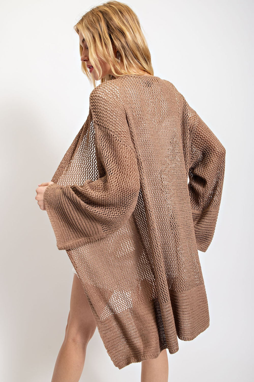 Tan Mesh Cardigan