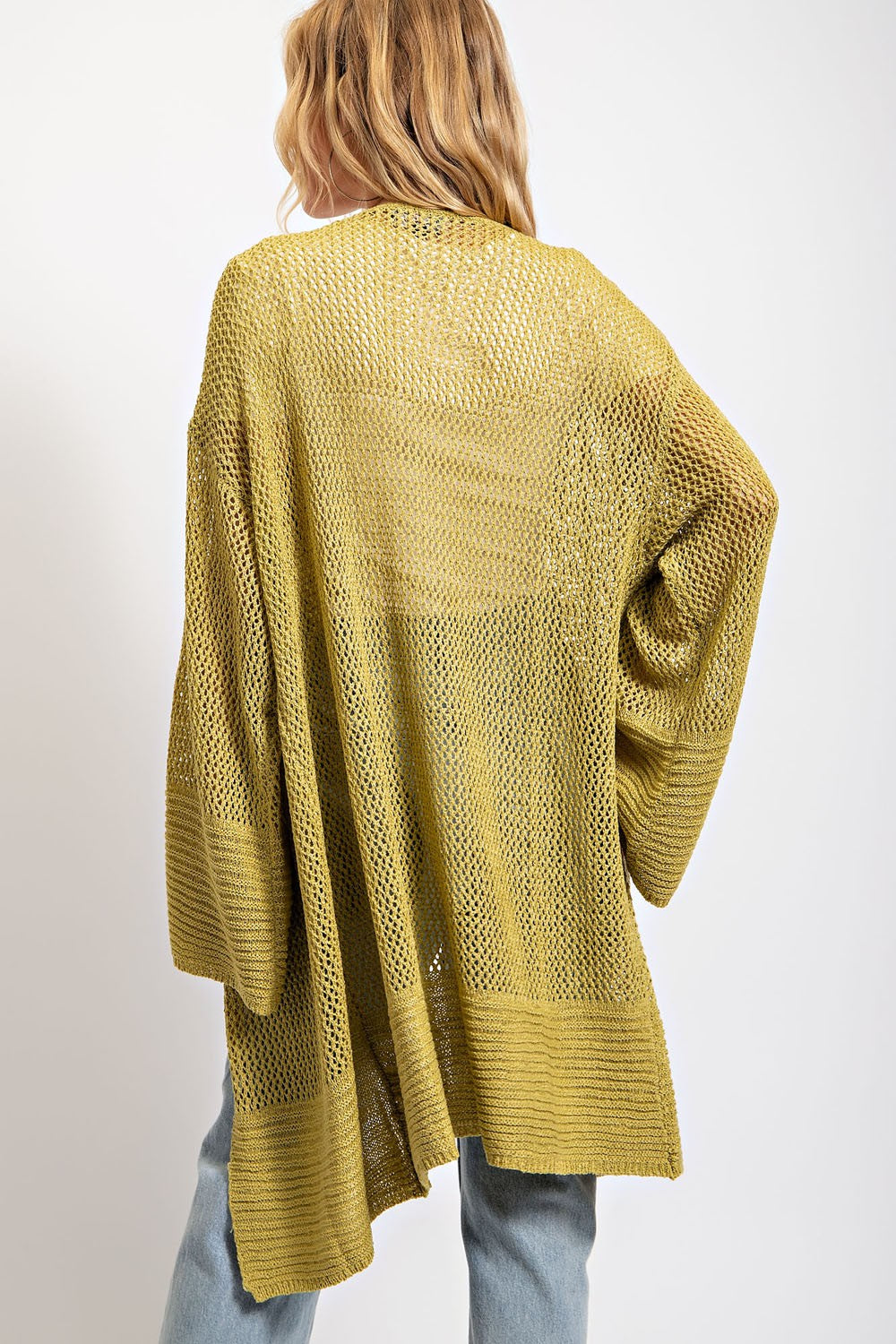 Apple Green Mesh Cardigan