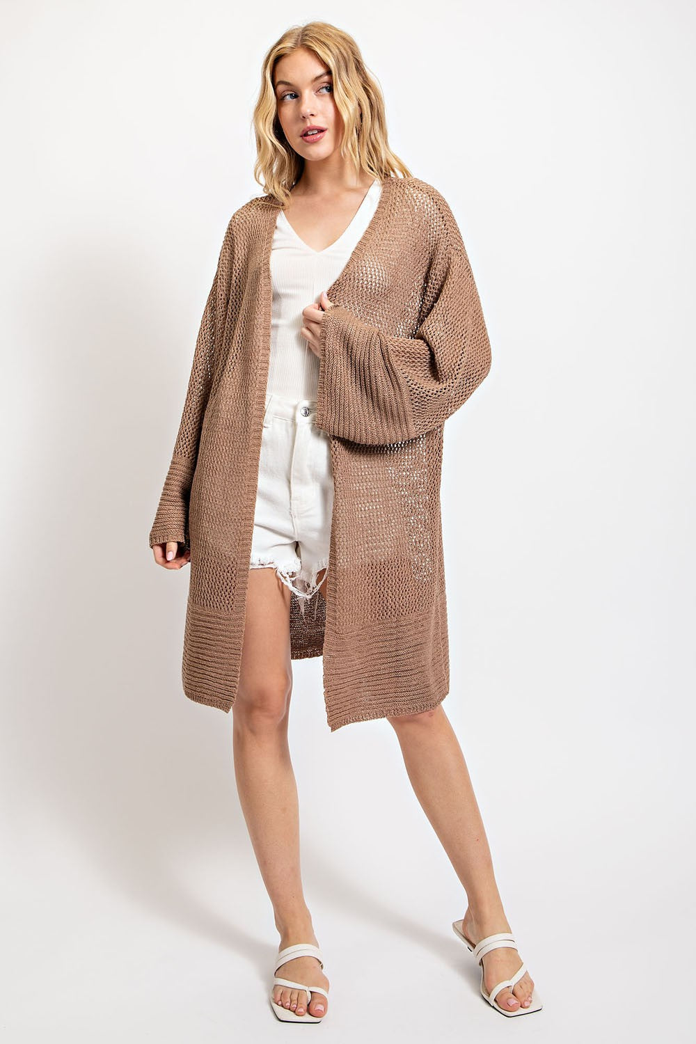 Tan Mesh Cardigan