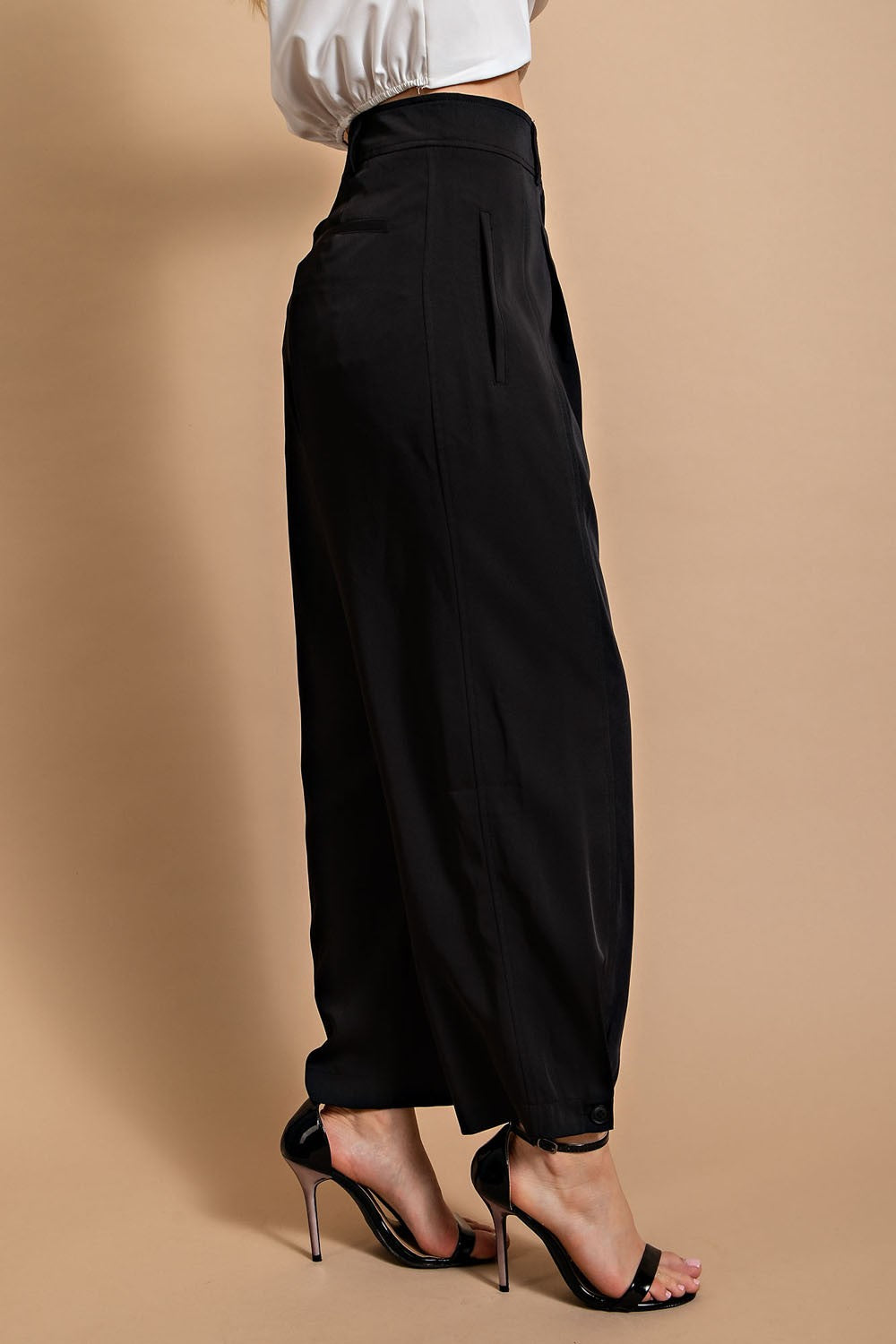 Adrianna Black Pleated Pants