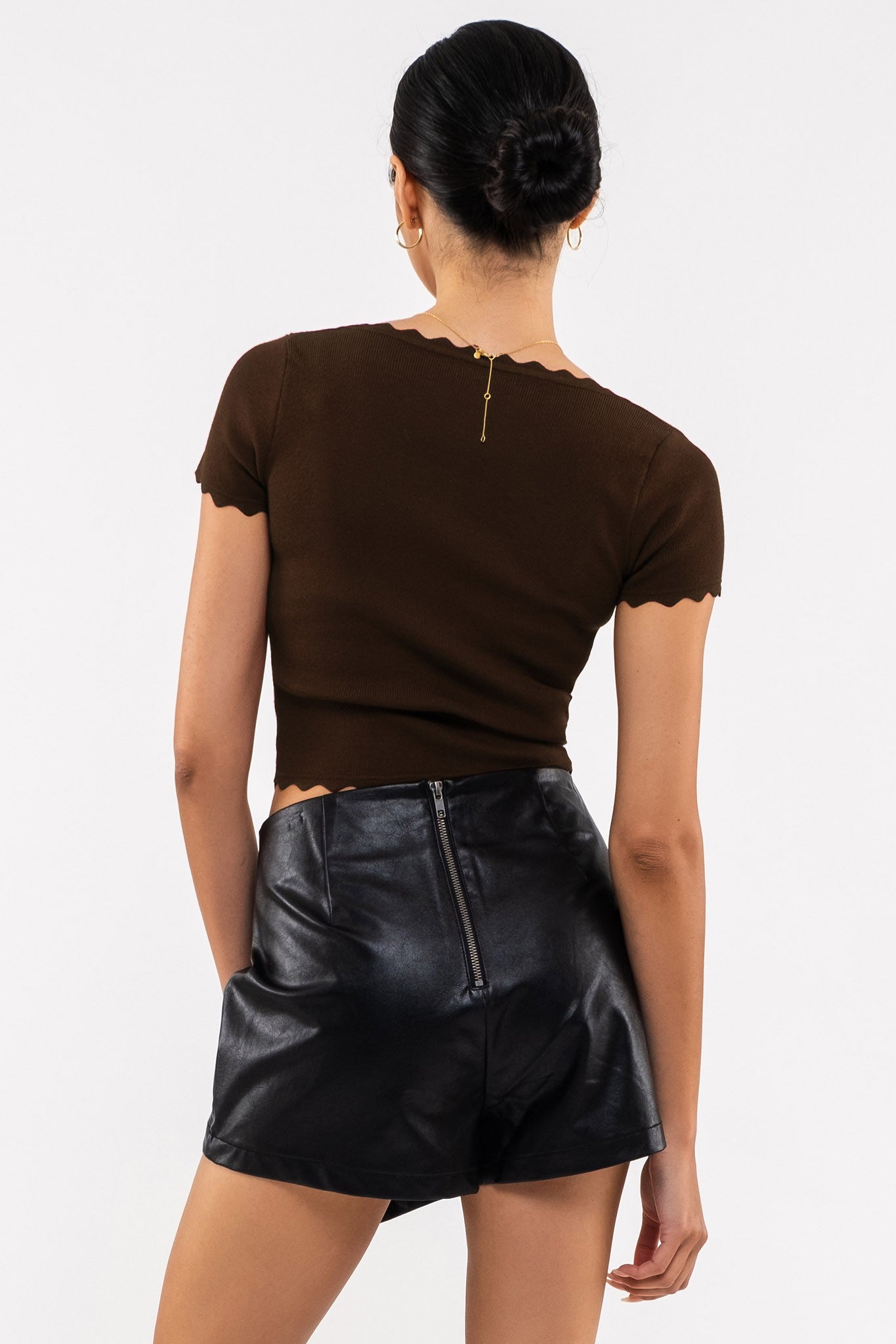 Elena Scallop Edge Knit Top - Multiple Colors