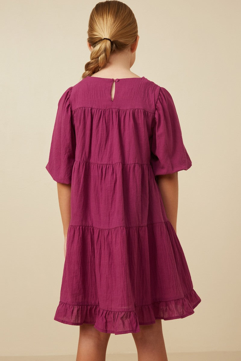 Girl's Tiered Berry Dress