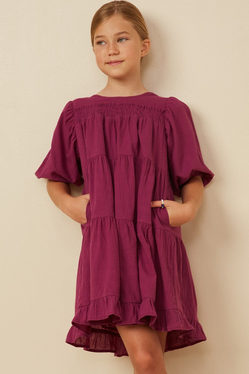 Girl's Tiered Berry Dress