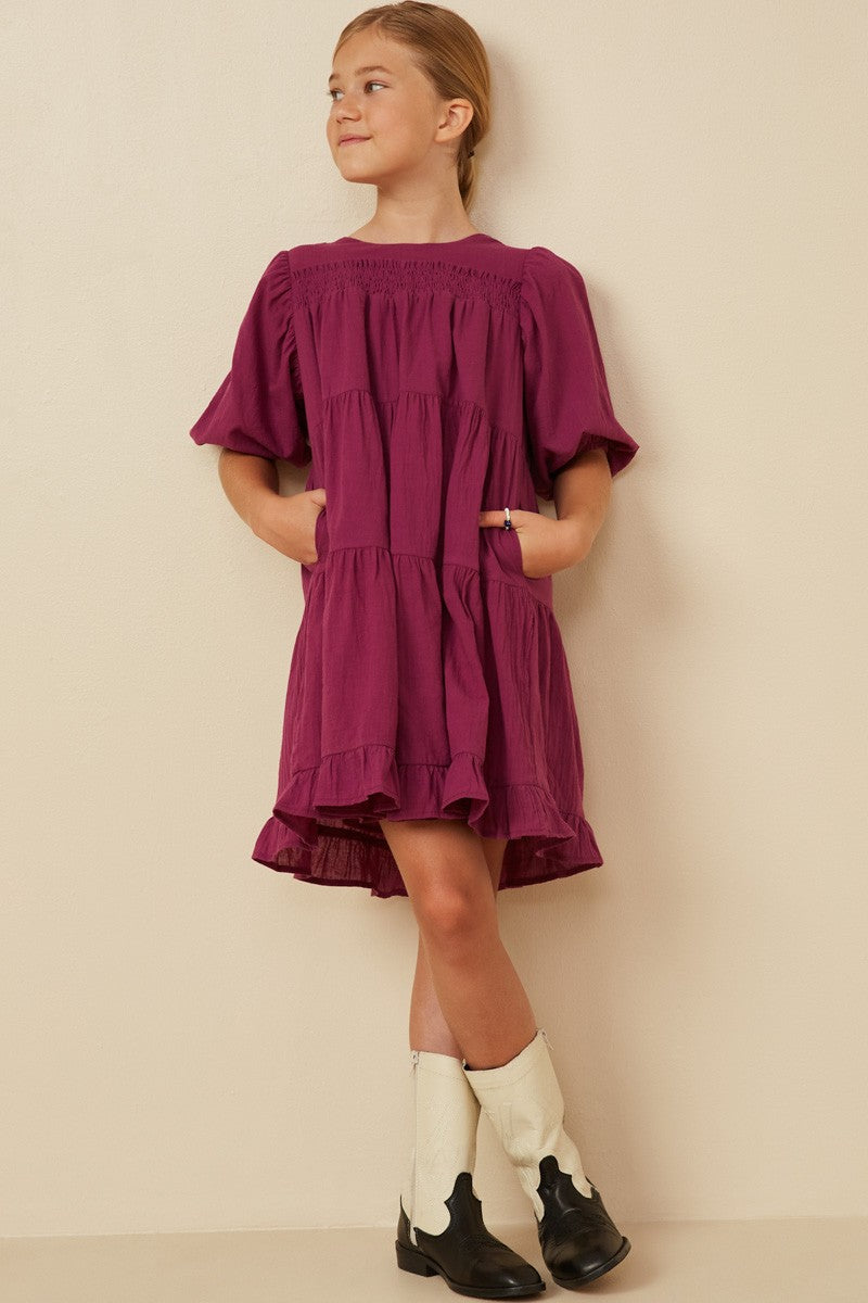 Girl's Tiered Berry Dress