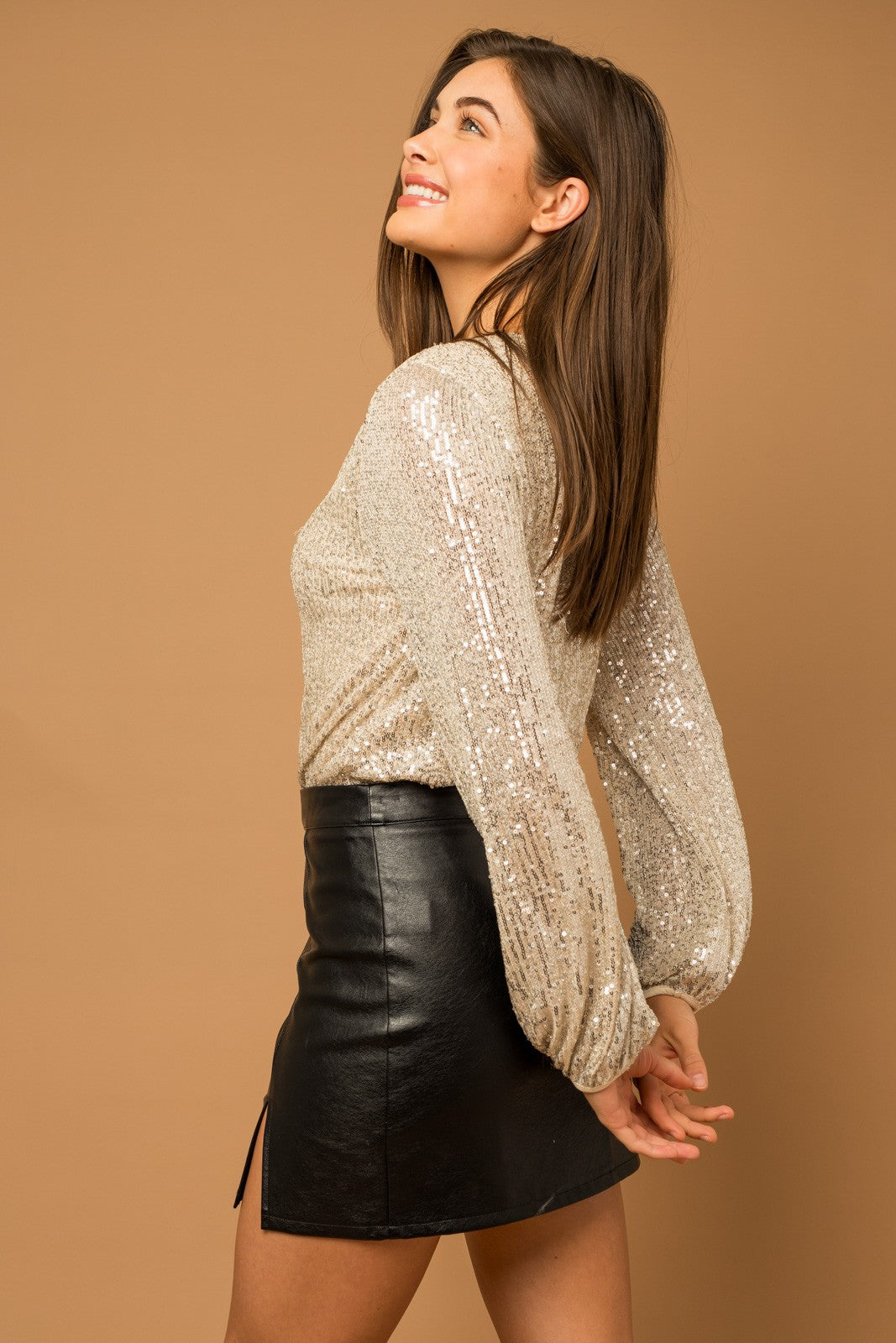 Sequin Wrap Bodysuit