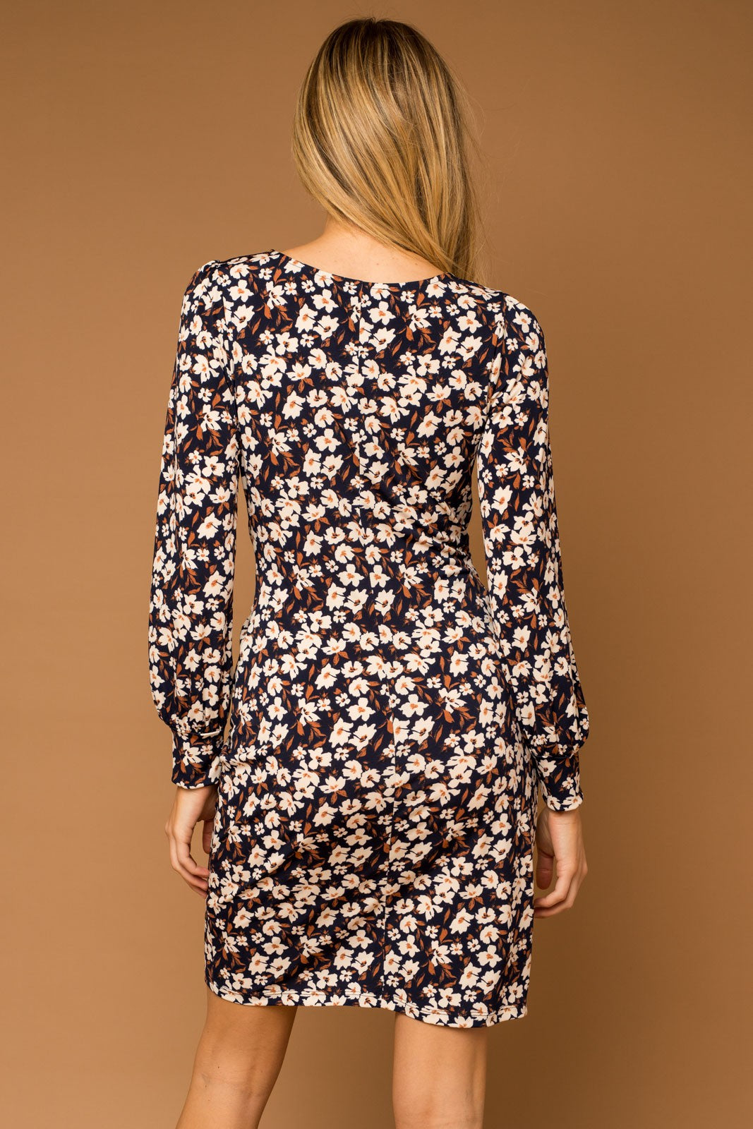 Side Knot Long Sleeve Dress
