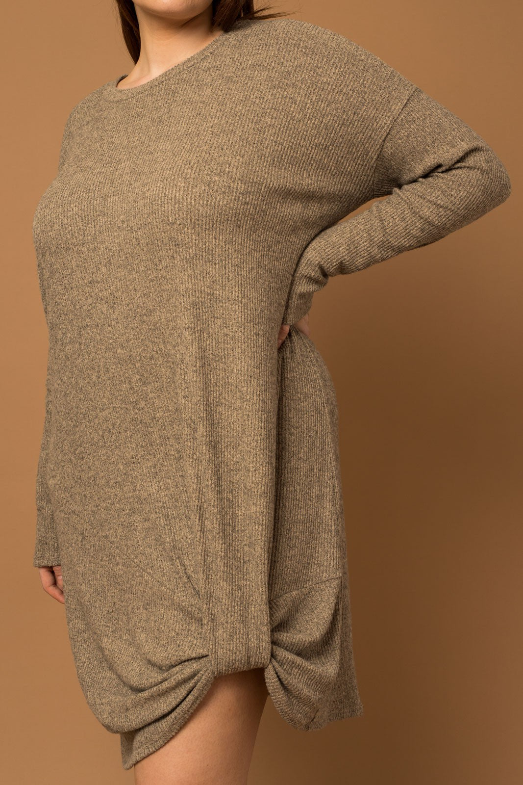 Plus Size Torrin Hem Twist Ribbed Dress