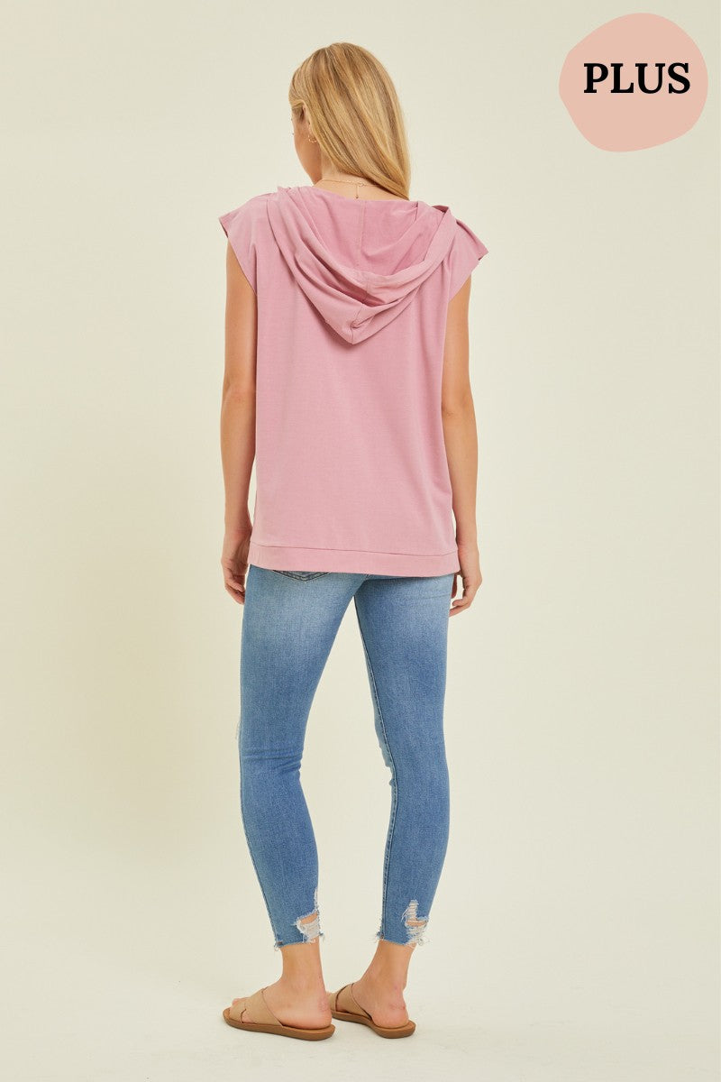 Plus Size Rose Hooded Tank