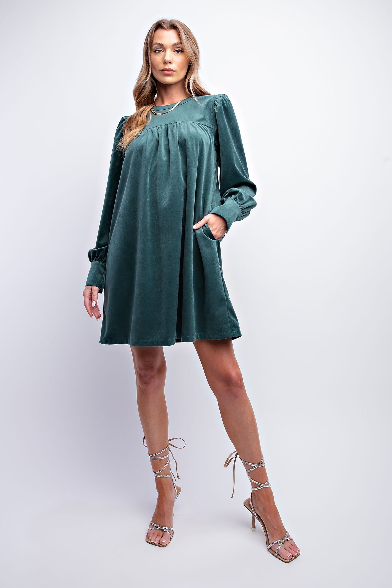 Peasant Sleeve Dress - Multiple Colors