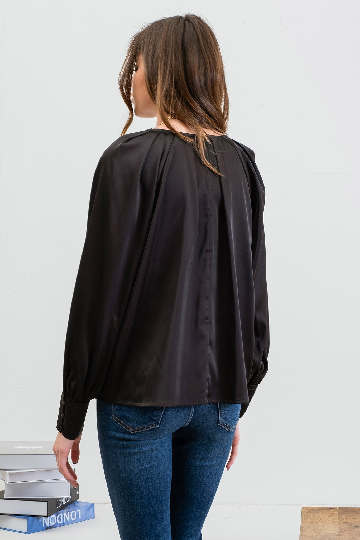 Satin Bishop Sleeve Top - Multiple Colors