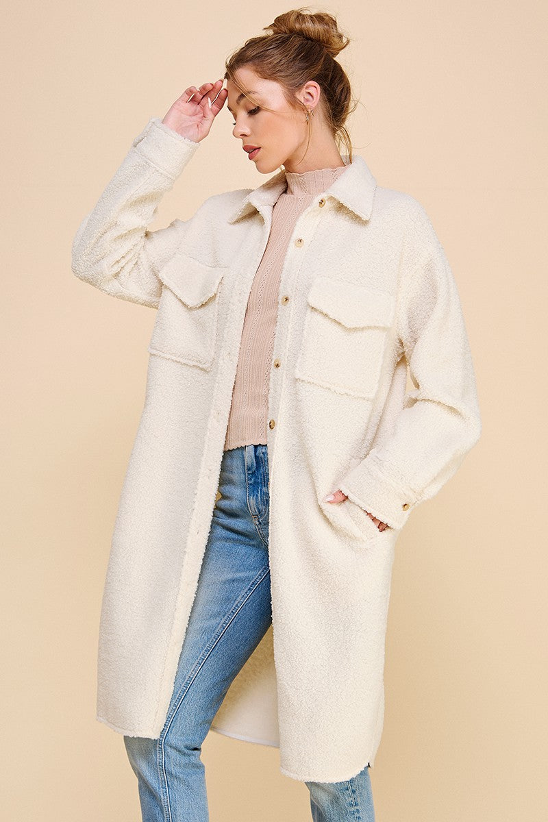Steph Long Sherpa Shacket