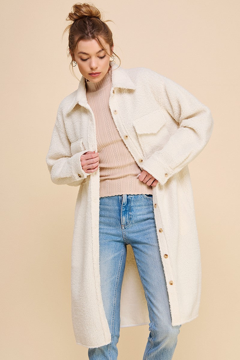 Steph Long Sherpa Shacket
