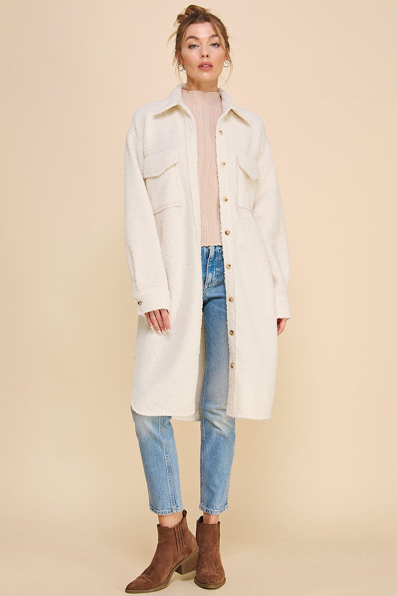 Steph Long Sherpa Shacket