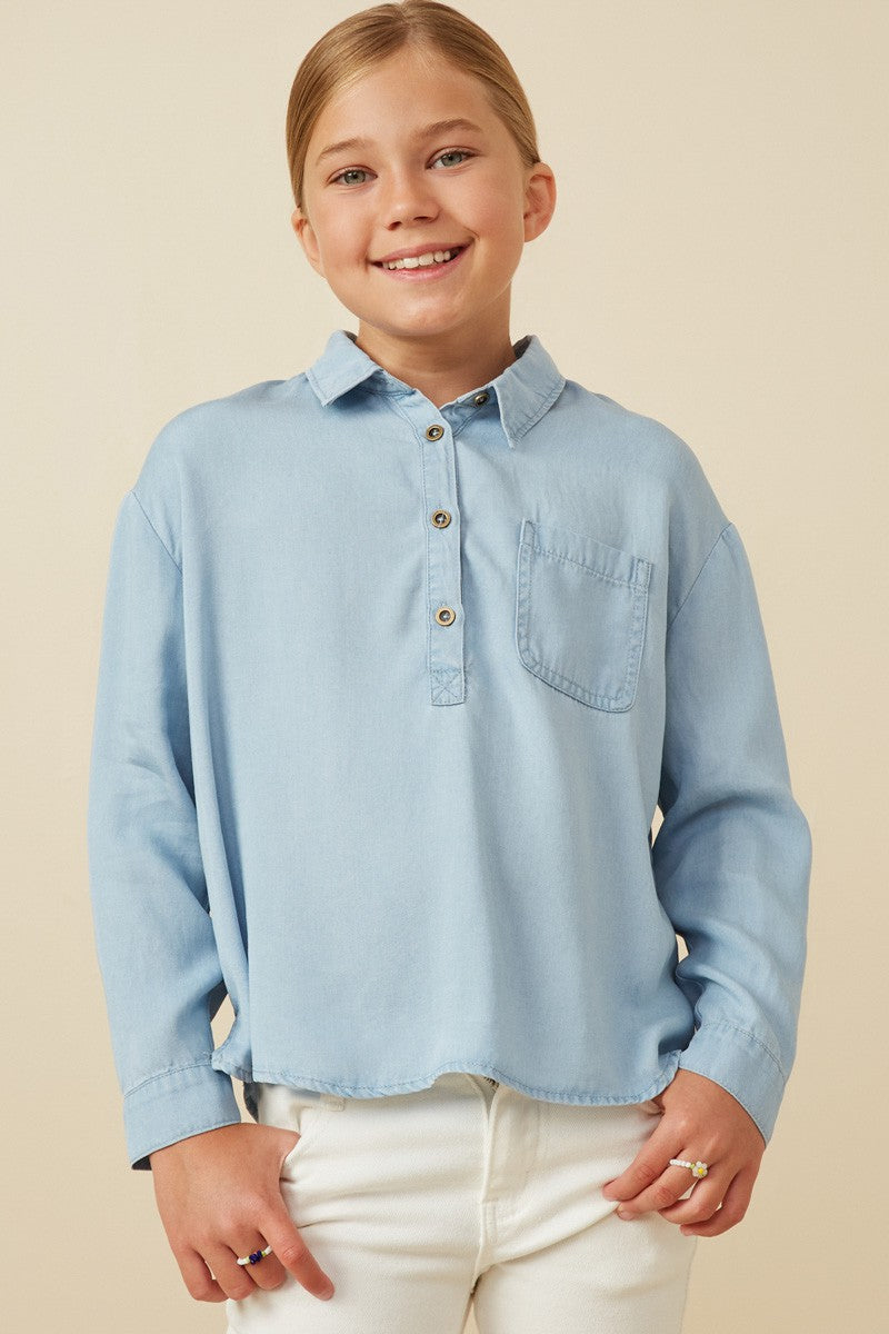 Girl's Long Sleeve Polo Shirt