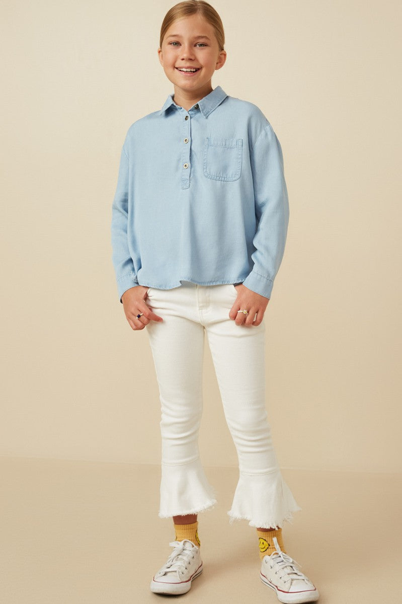Girl's Long Sleeve Polo Shirt