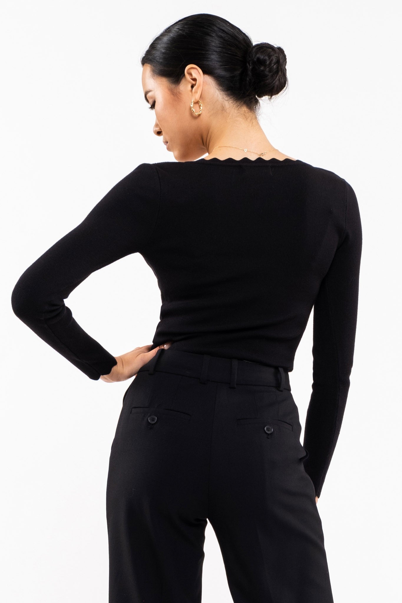 Alma Scallop Edge Long Sleeve - Multiple Colors