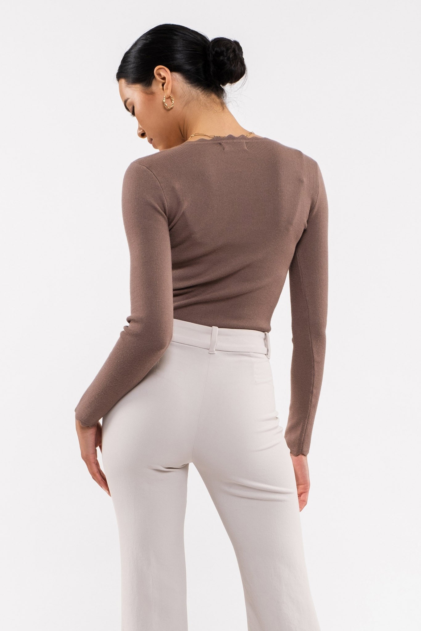 Alma Scallop Edge Long Sleeve - Multiple Colors