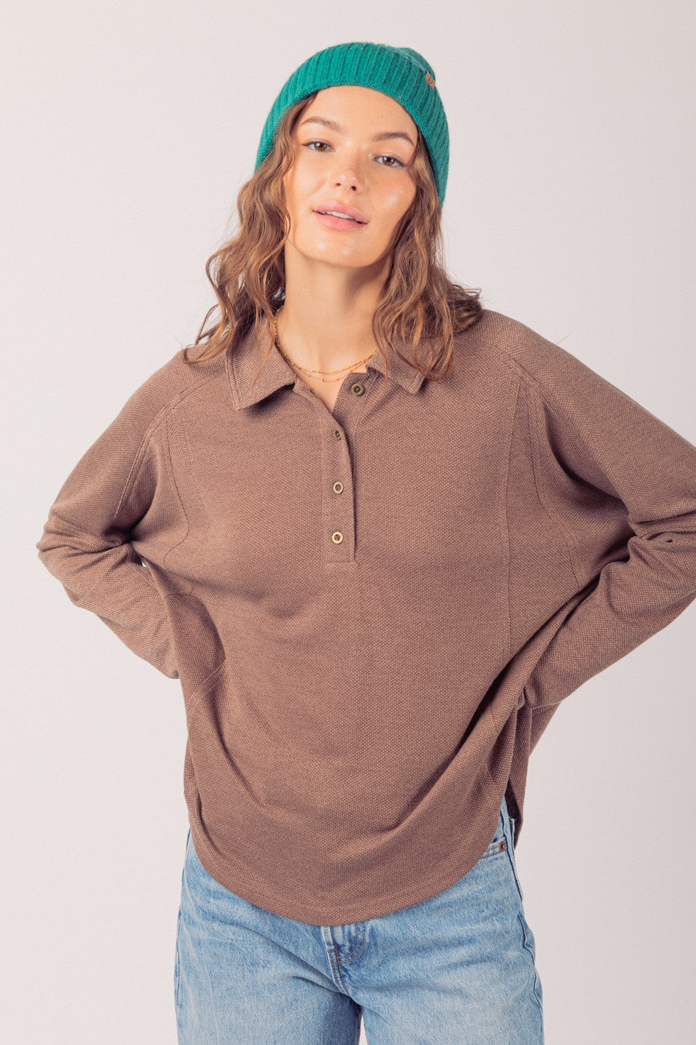 Kate Collared Henley - Multiple Colors