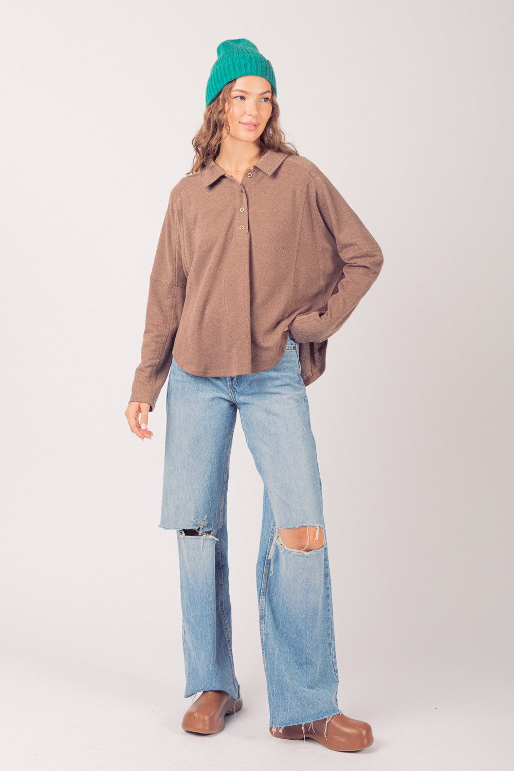 Kate Collared Henley - Multiple Colors