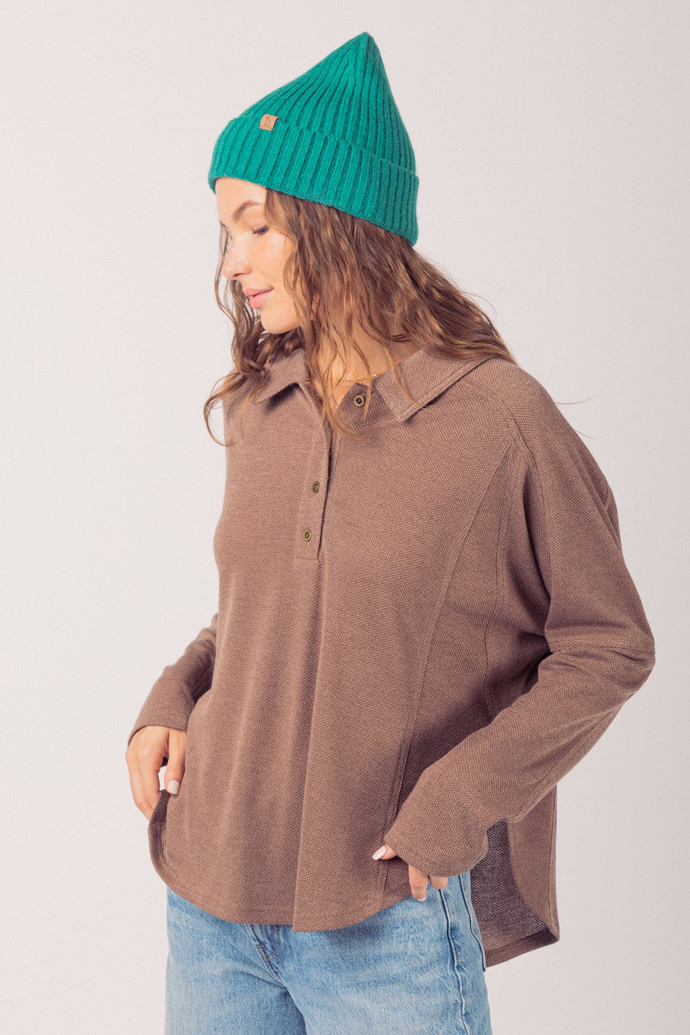 Kate Collared Henley - Multiple Colors
