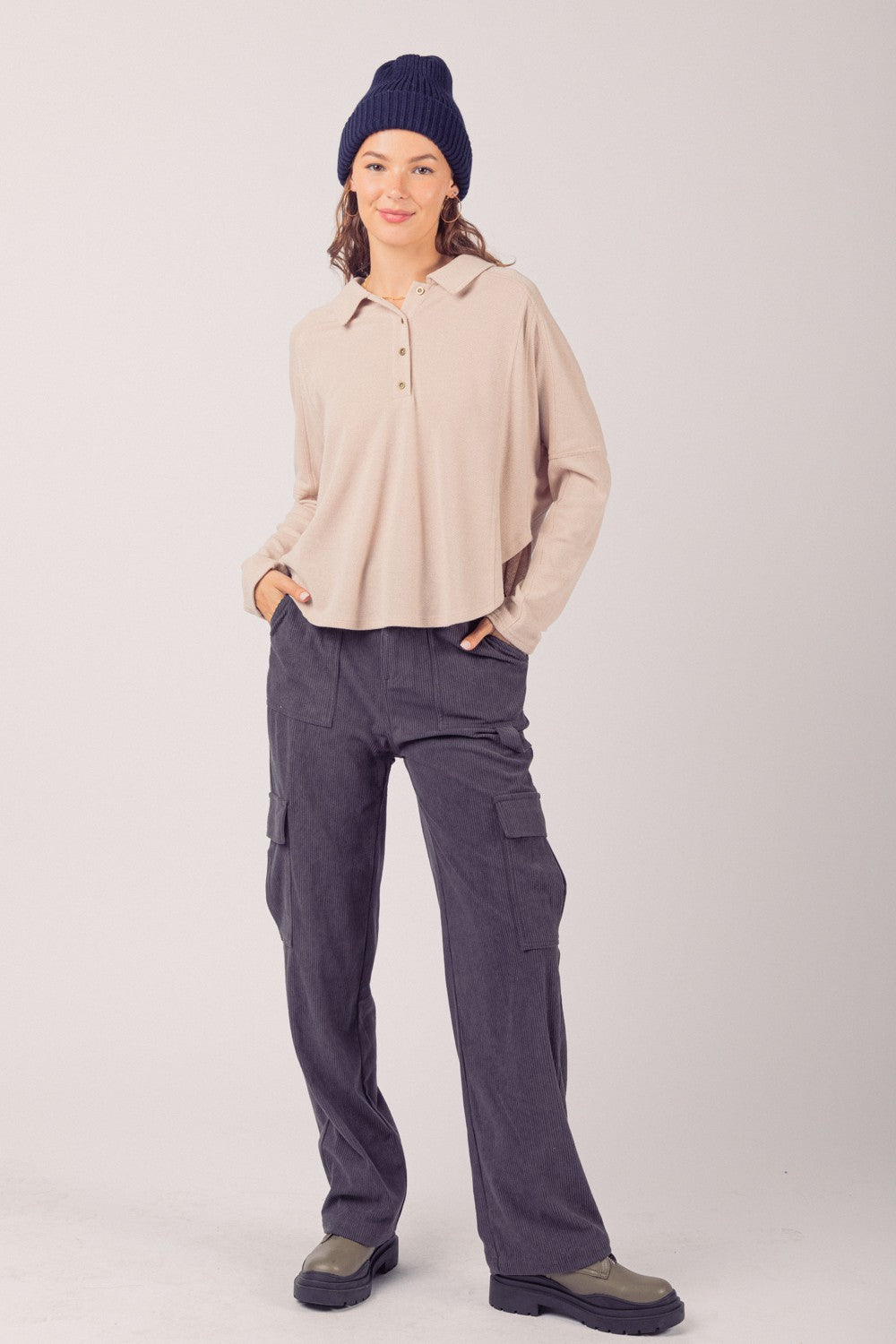 Kate Collared Henley - Multiple Colors