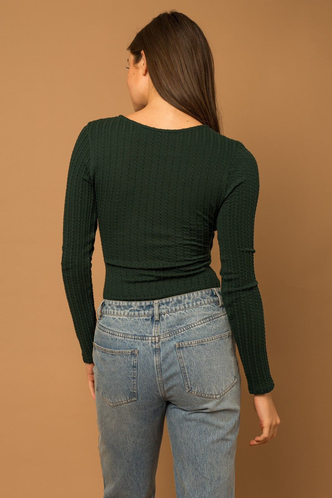 Hunter Green Textured Bodysuit