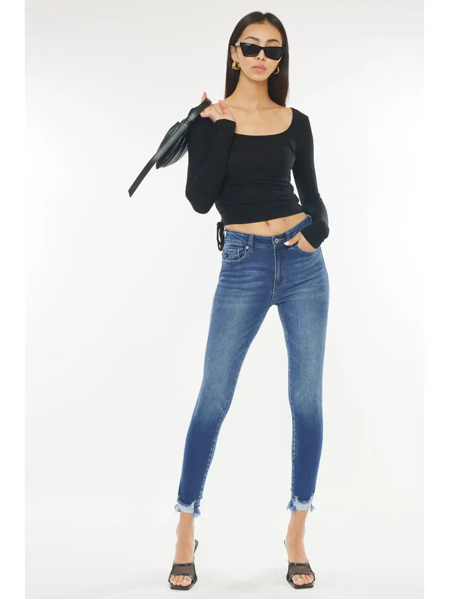 Jamie High Rise Frayed Hem Kancan Jeans