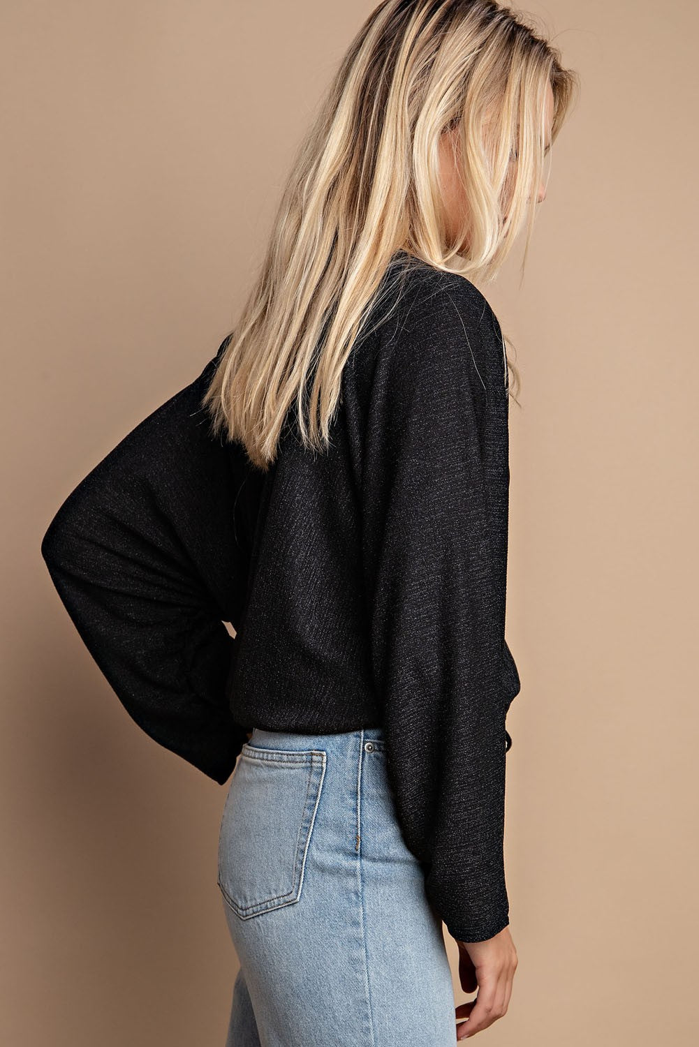 Metallic Surplice Top