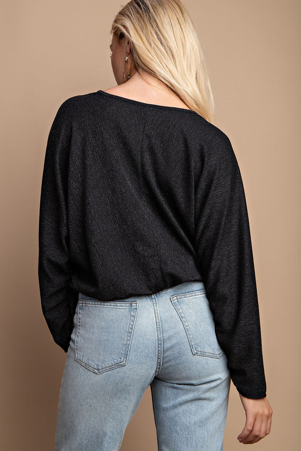 Metallic Surplice Top