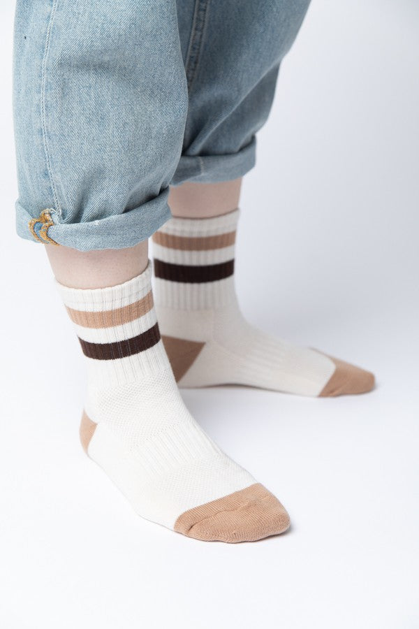 Color Block Crew Socks - Multiple Colors