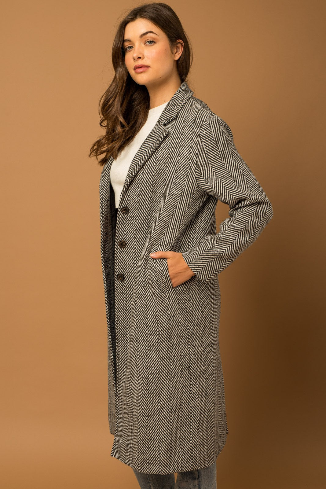 Herringbone Dad Coat