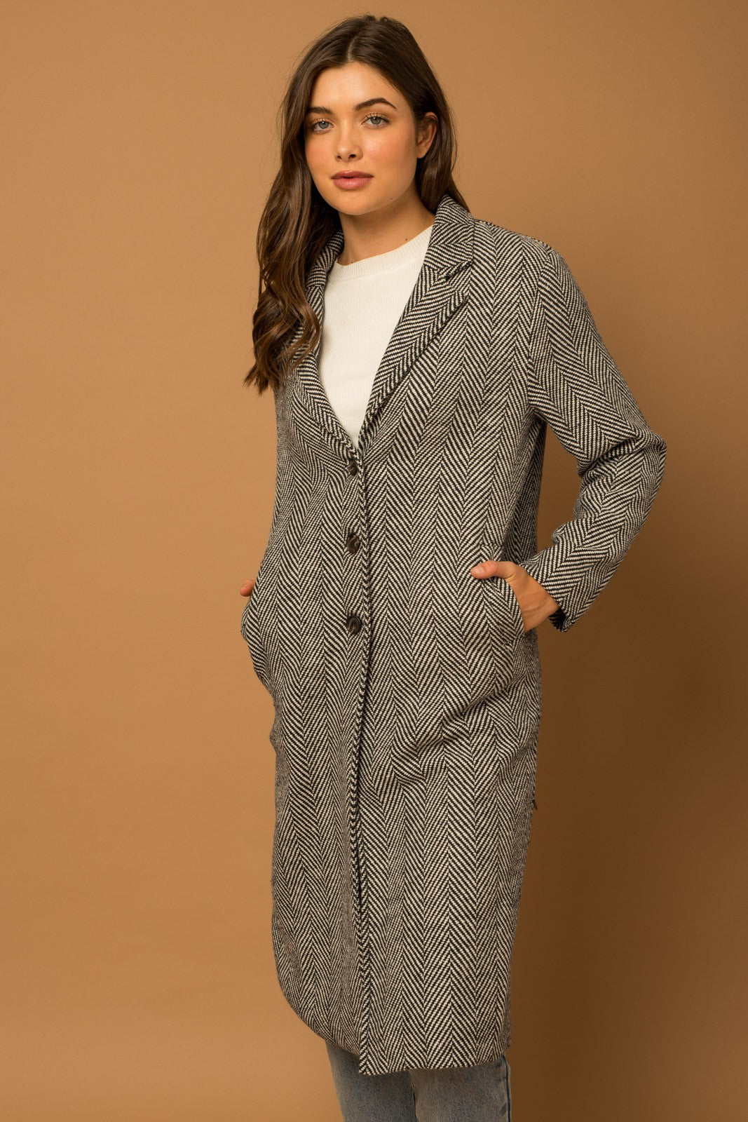 Herringbone Dad Coat