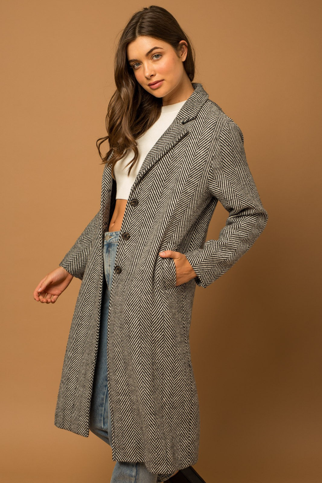 Herringbone Dad Coat