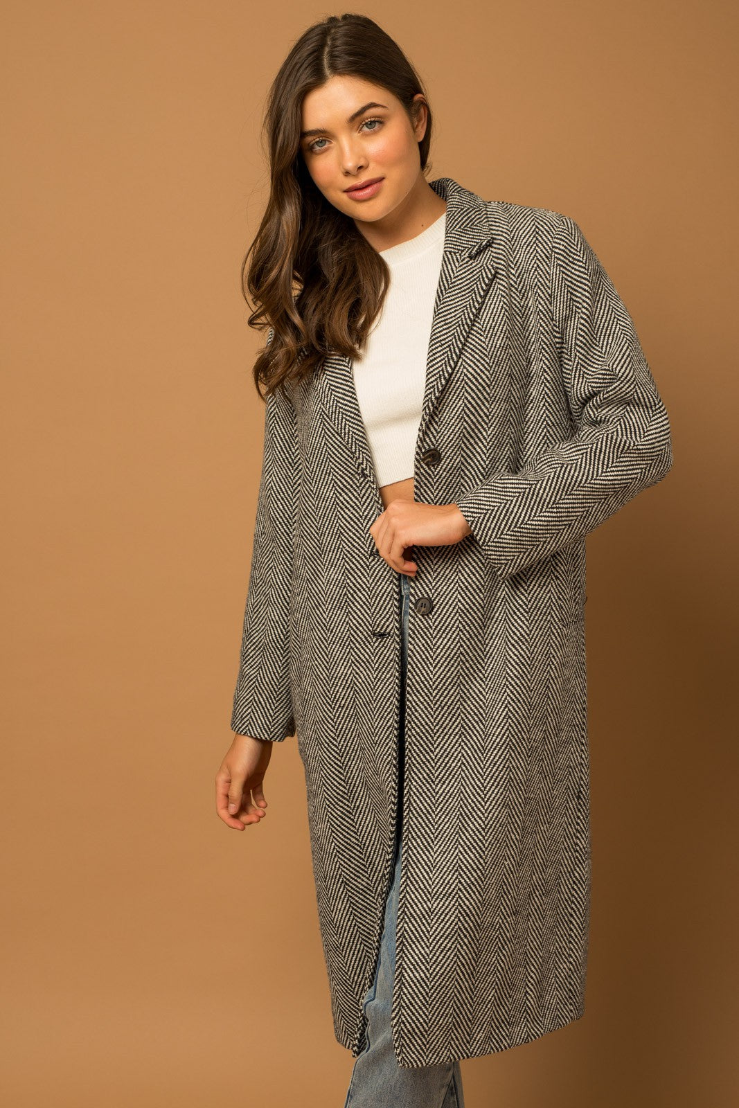 Herringbone Dad Coat