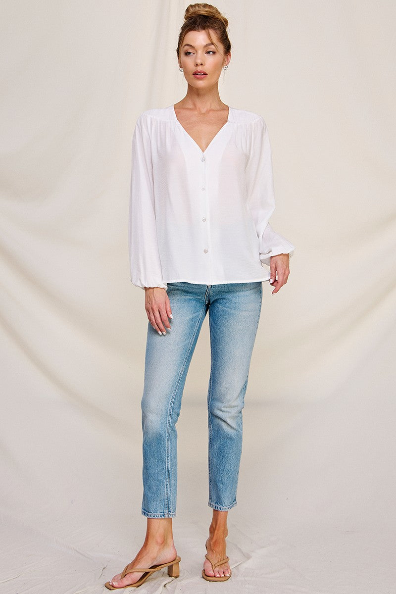 Off White Woven Top