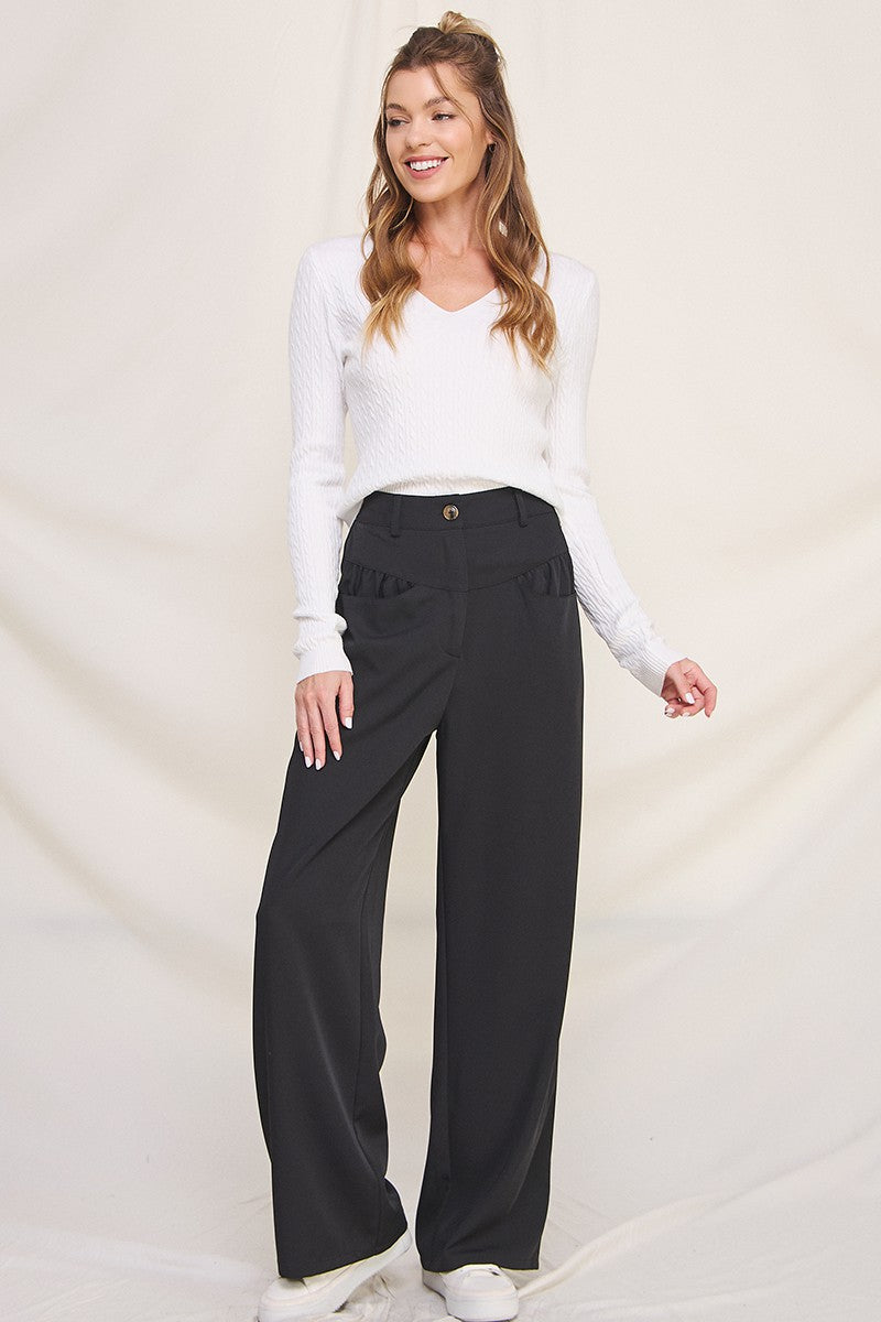 Lisa Twill Wide Leg Pants