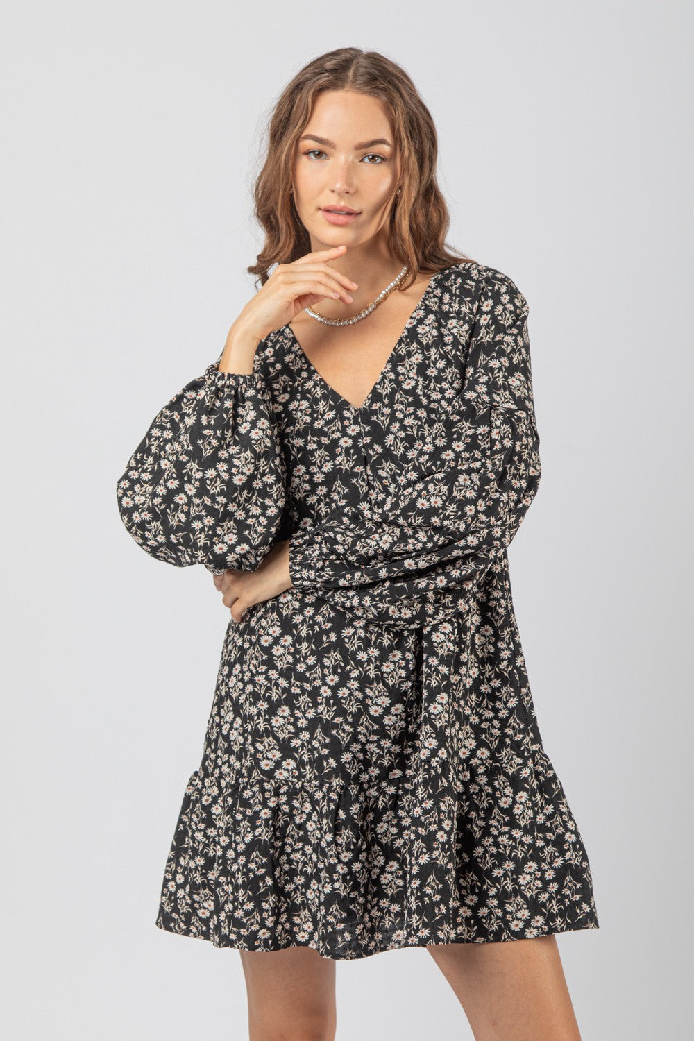 Plus Size Black Floral Dress