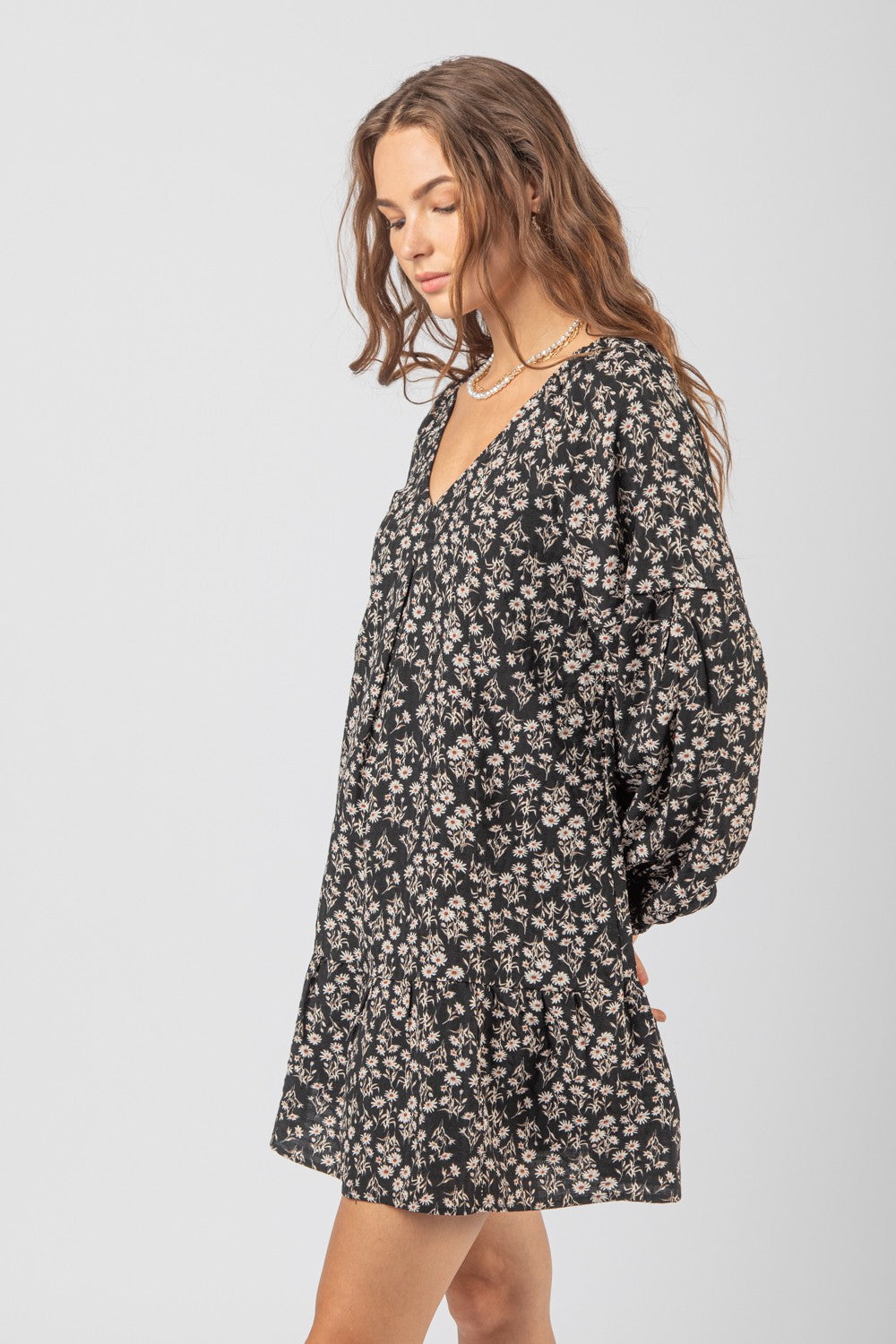 Plus Size Black Floral Dress