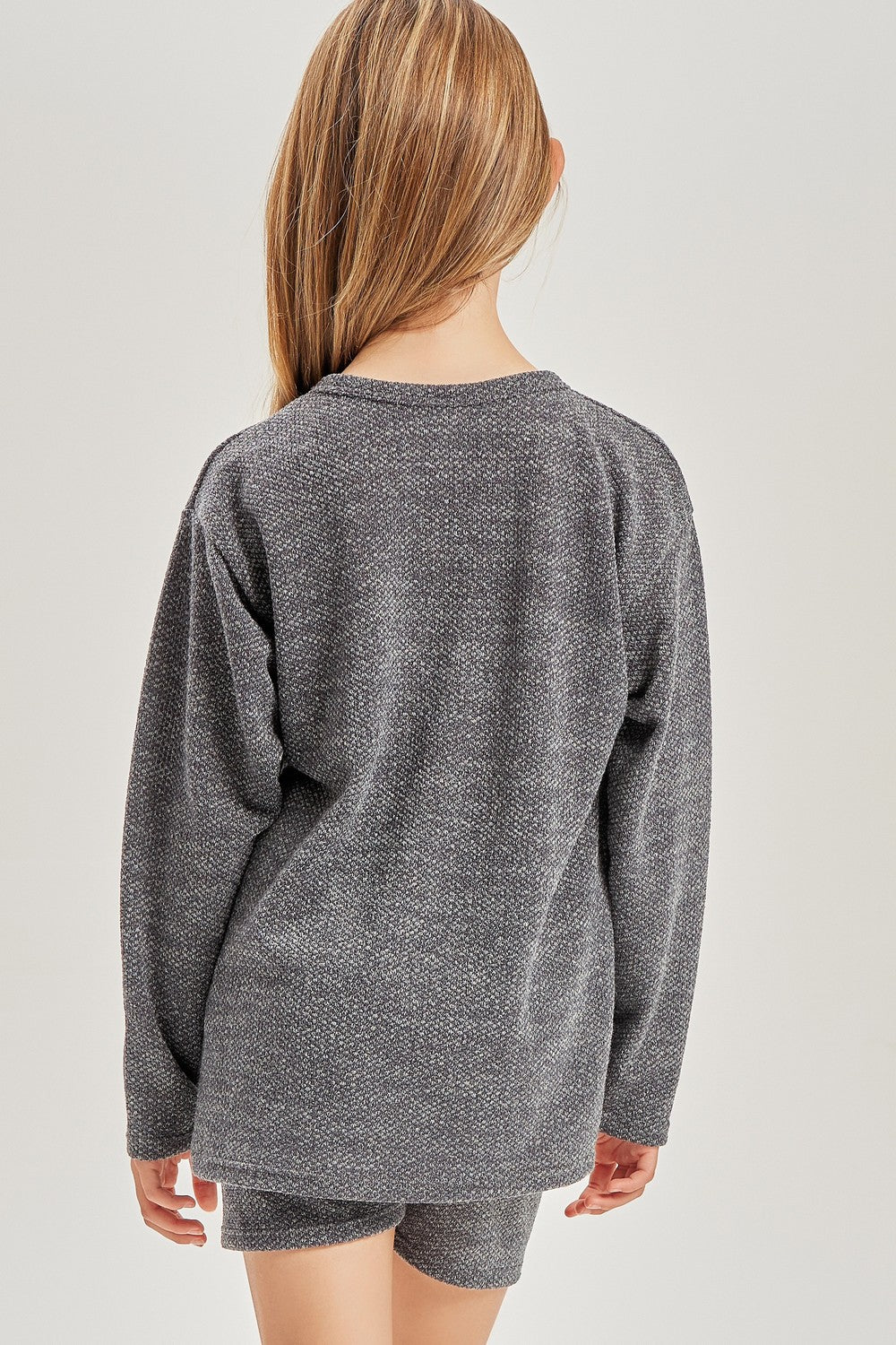 Girl's Charcoal Textured Lounge Set