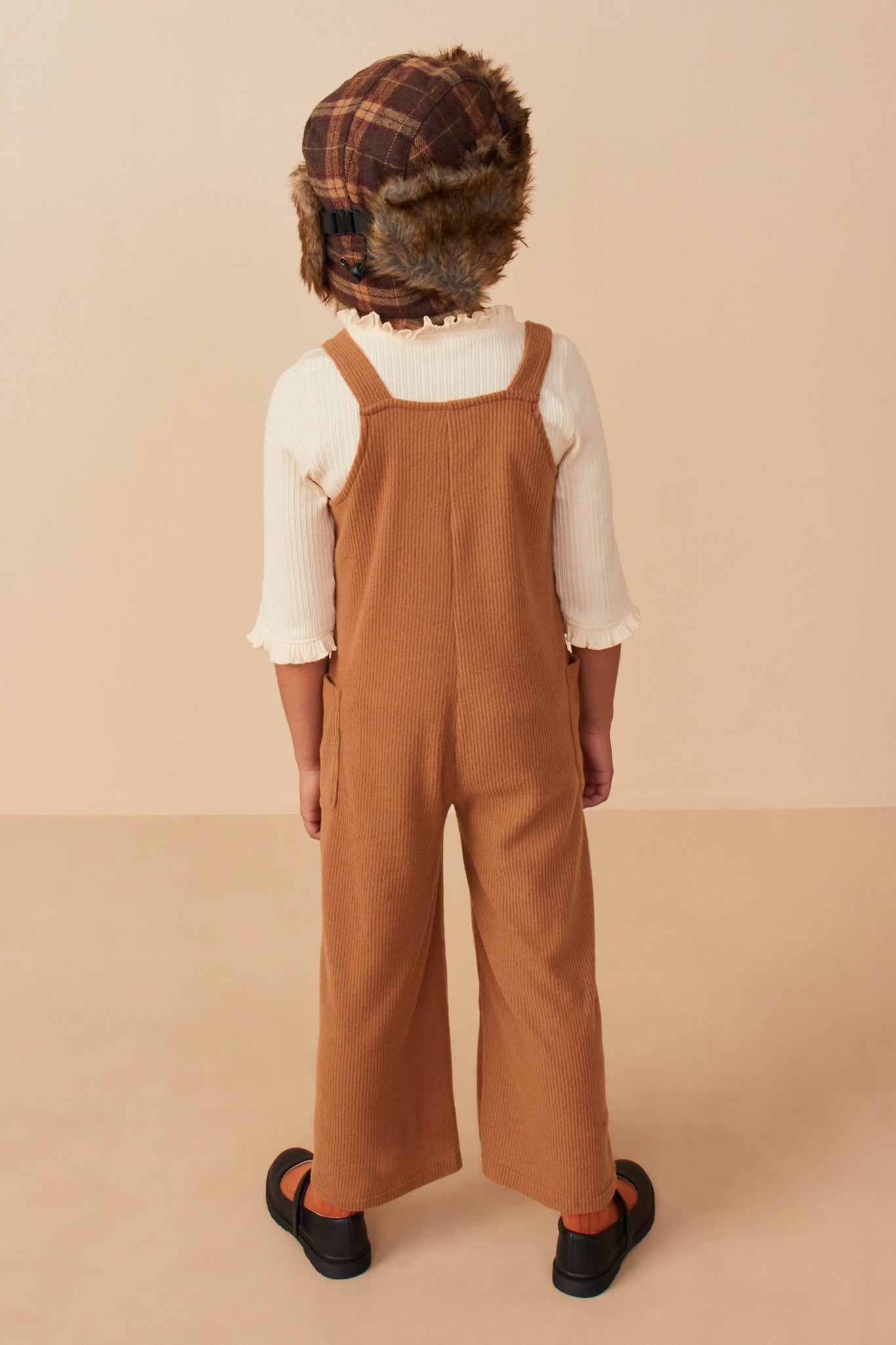 Girl's Ribbed Overalls