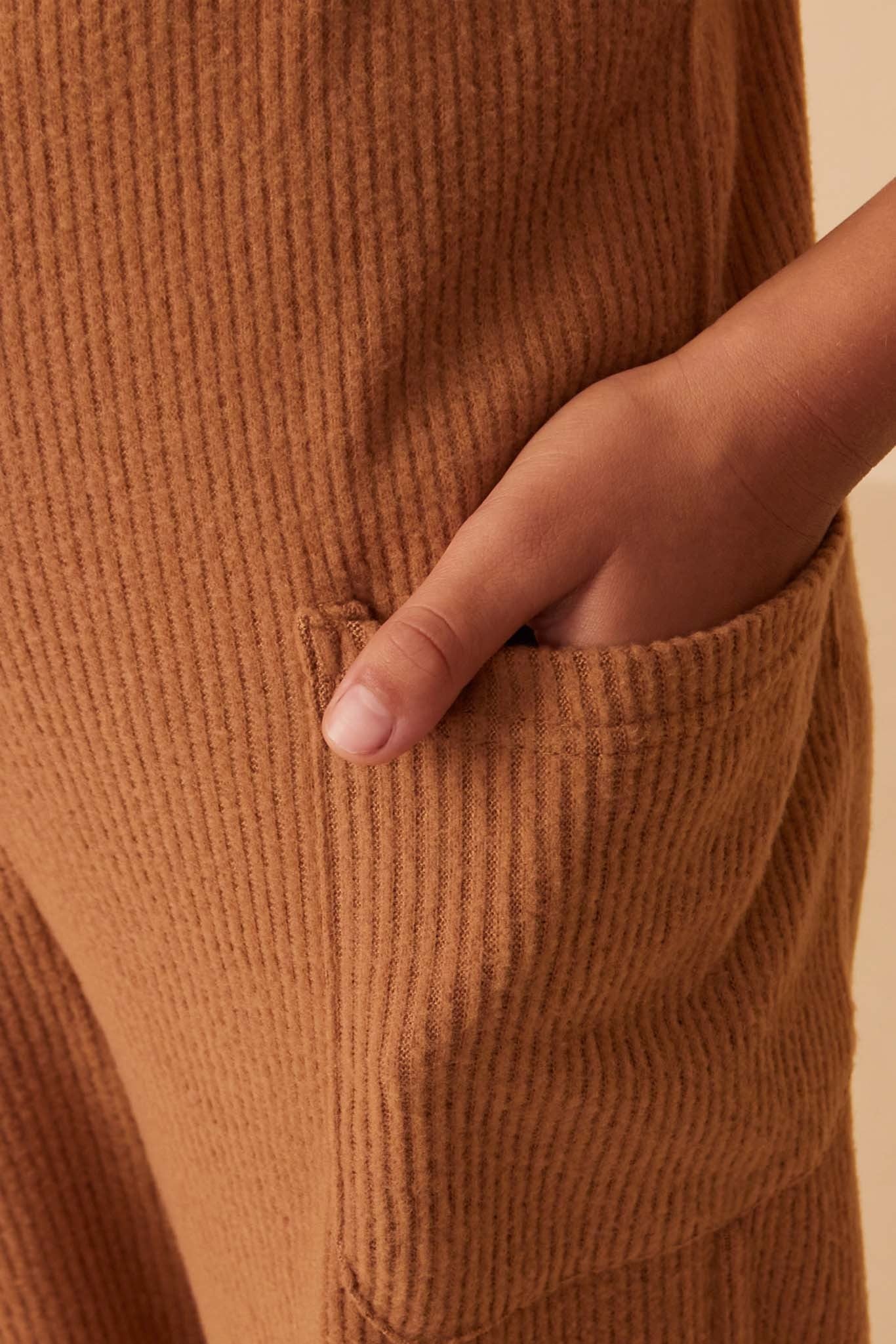 Girl's Ribbed Overalls