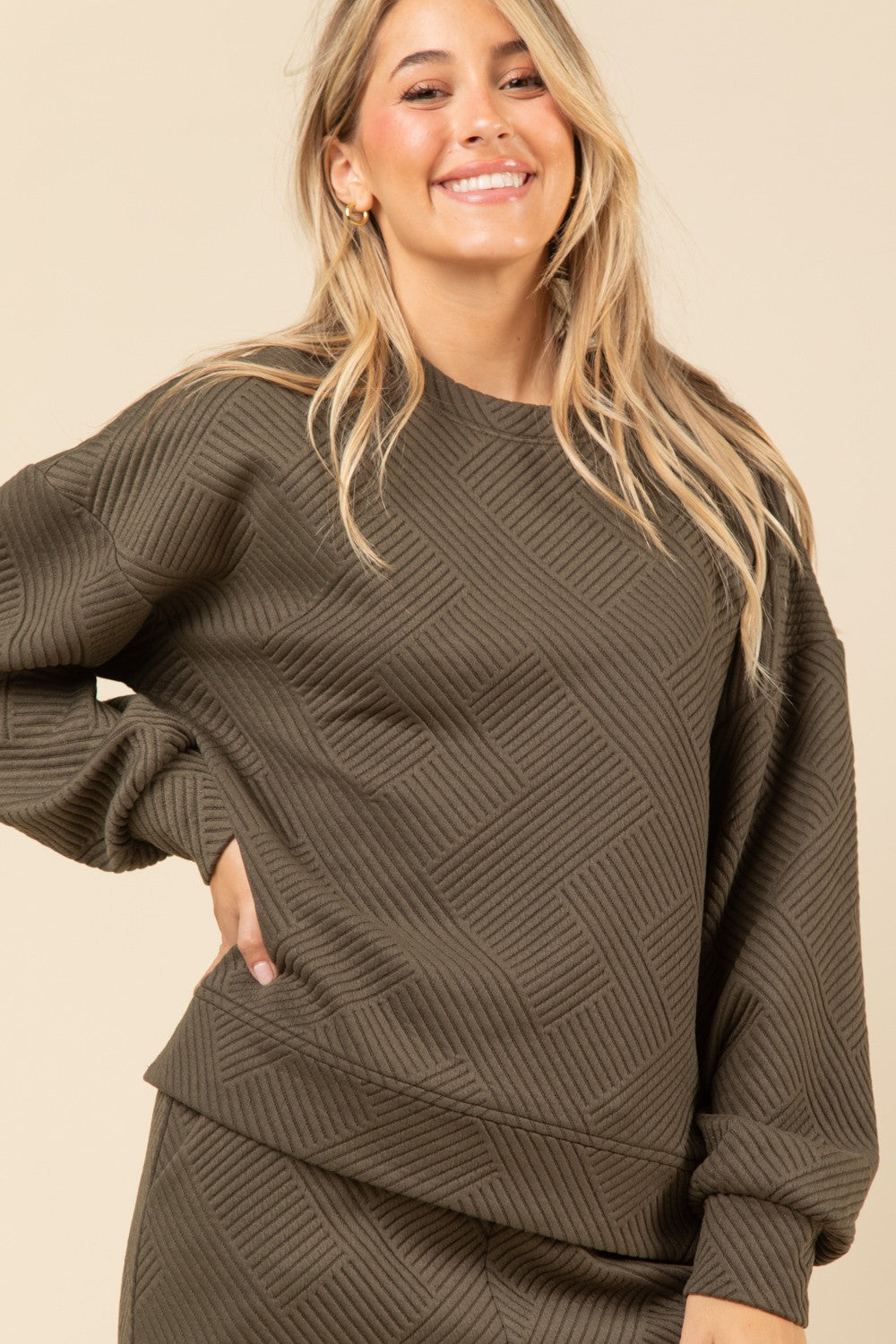 Quilted Olive Lounge Set